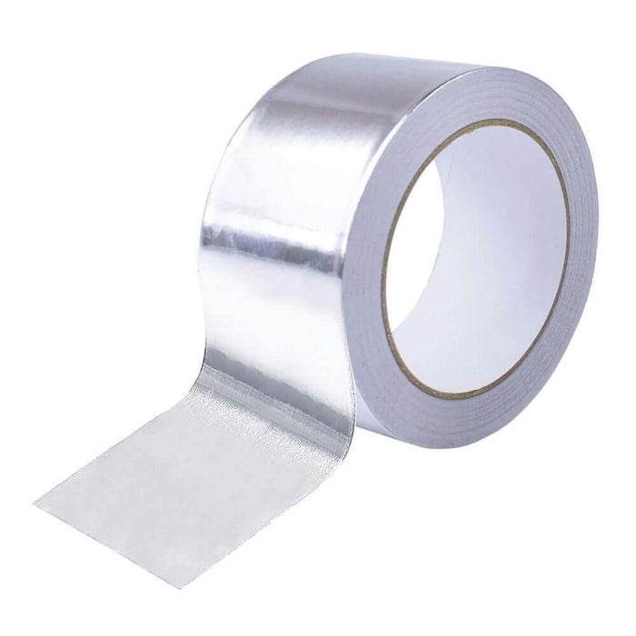 An image of a roll of Aluminium Foil Tape by Bond it without the wrap to show the silver colour