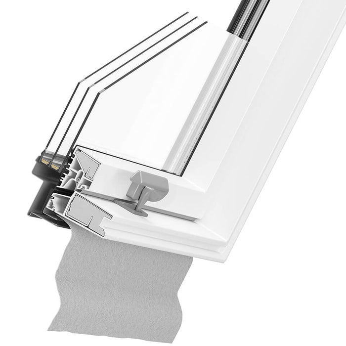 An image showing a cross section of a Dakea Better Energy Centre Pivot Roof Window KAV B1500
