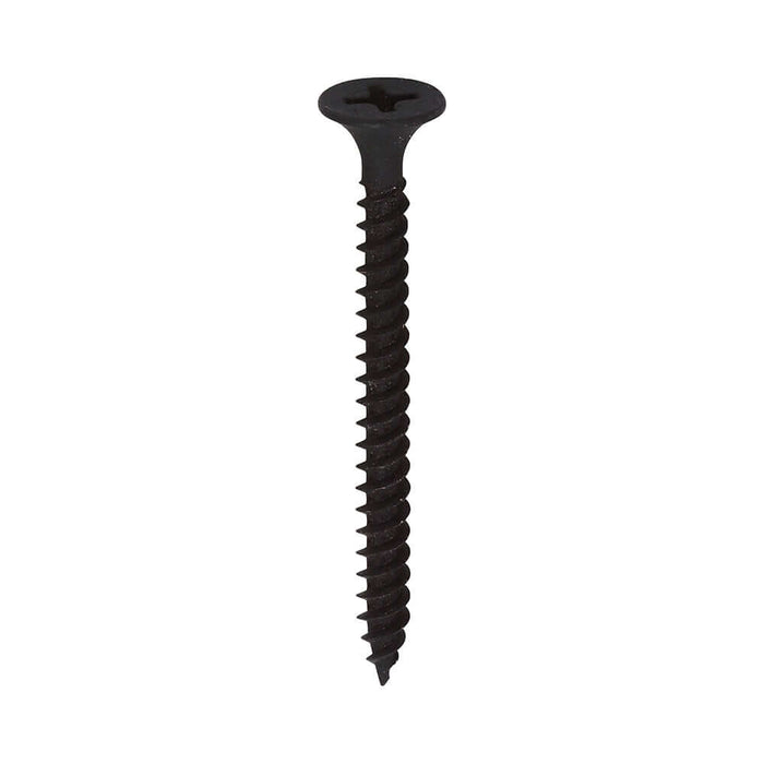 An image of a Drywall Screw PH2 Fine Black in the size 42mm by 3.5mm against a white background