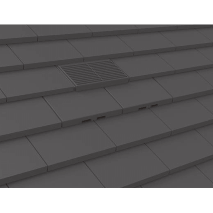 An image of Plain Tile Vent in Slate Grey on a roof to show the finish.