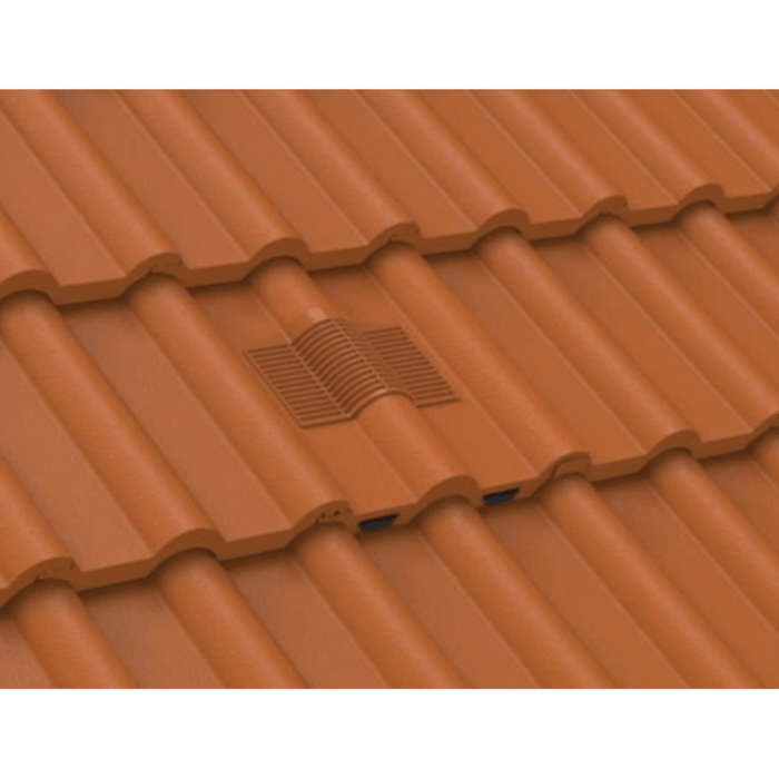 An image of Manthorpe Double Roman Tile Vent in Terracotta on a roof to show the finish.