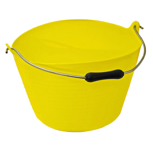 Image of a Red Gorilla Flexible Bucket in Yellow. It has a 22ltr capacity