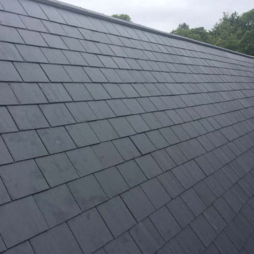 An image of a roof with SSQ Del Prado Spanish Slates to show what a finished roof looks like