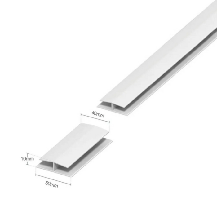 An image of the Freefoam Soffit Board Joint H Section Trim dimensions