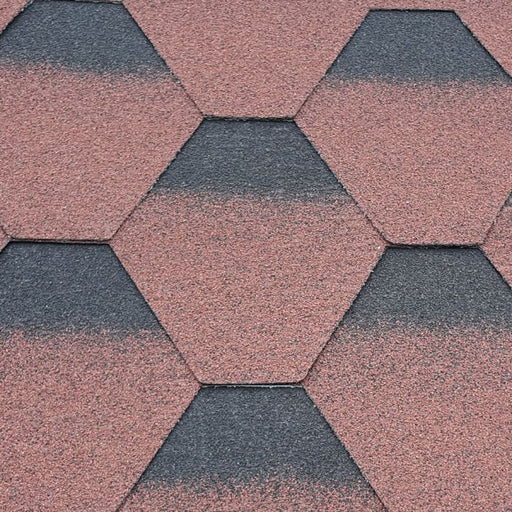 Supaflex Hexagonal Felt Roof Shingles: Antique Red (2.61m2)
