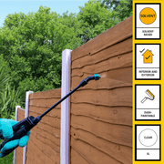 An image of Sikagard Universal 5 Star Wood Treatment being applied to a wooden fence