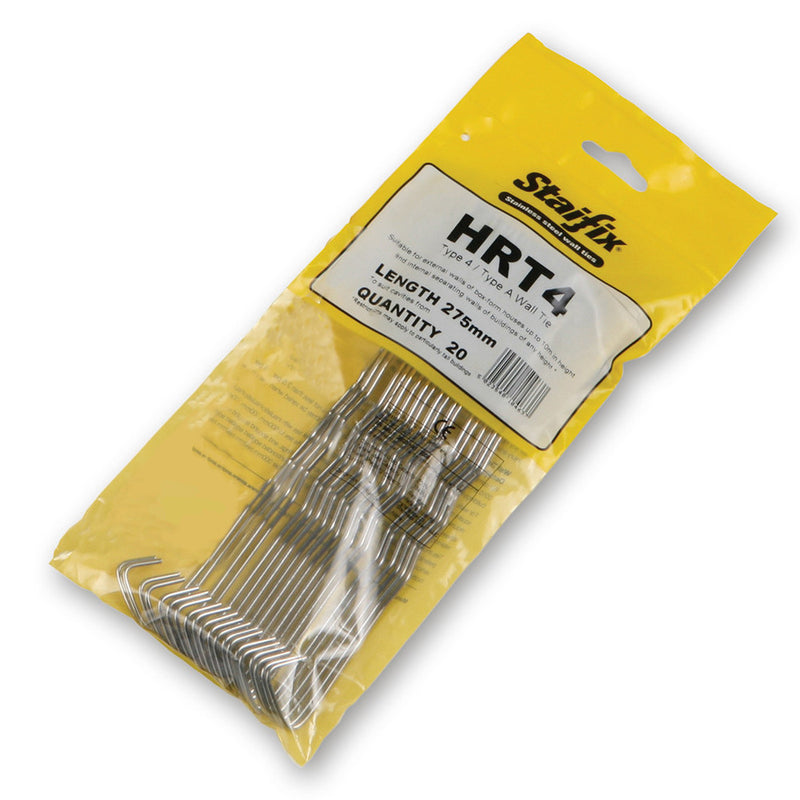 An image showing a bag of 20 ANCON Staifix HRT4 House Ties that are 275mm in length