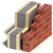 An image showing an ANCON Staifix House Tie and where they can be fitted inside a wall.