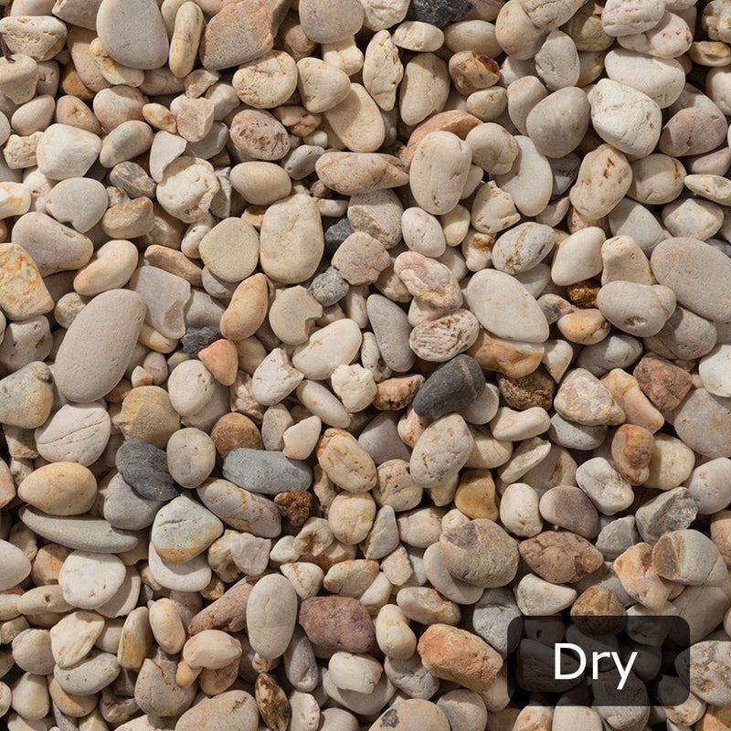 An image of Apricot gravel stones when they are dry