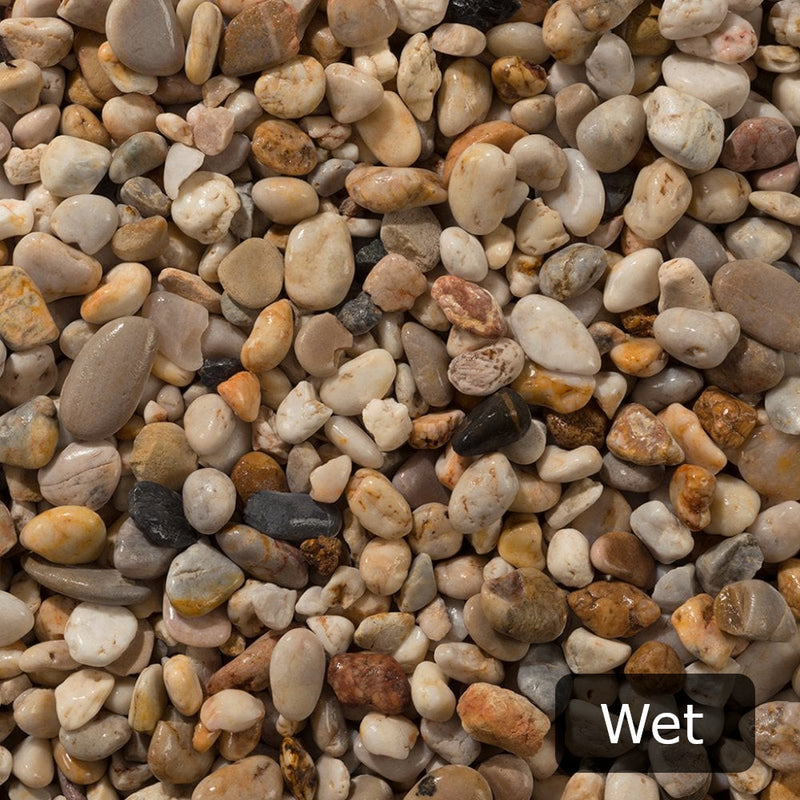 An image of Apricot gravel stones when they are Wet