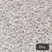 An image showing Artico White Marble Stone Aggregate Chippings when Dry