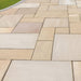 An image of Autumn Brown Indian Sandstone Paving laid out to show how it looks.