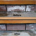 An image of a before and after treatment with Azpects EASYCare Efflorescence Remover+ to show its effectiveness. 