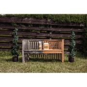 An image of a bench, which is half treated with Azpects EASYCare Wood Revive to show the before and after.