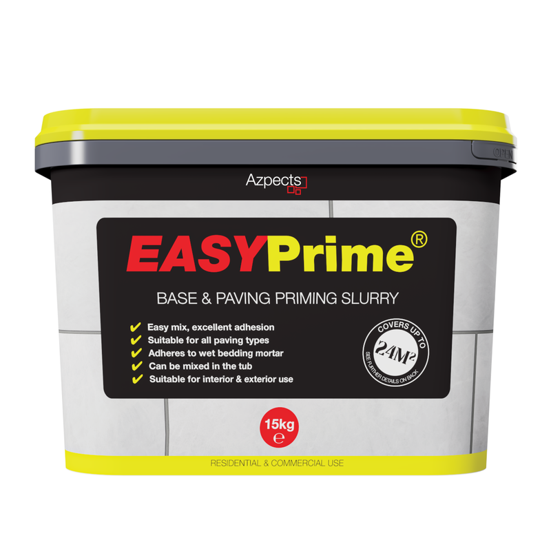 Azpects Easy Prime base and paving priming slurry container on a white background