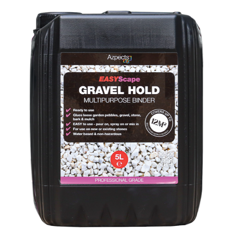 An image showing a 5 litre bottle of Azpects EASYScape Gravel Hold.