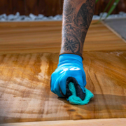 An image of Azpects EASYSeal Natural Stone Intensifier being wiped over and tidied.