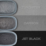 An image of the new colours for Azpects Easy Joint PRO Heavy Duty Paving Jointing Compound, which are Tungsten, Carbon and Jet Black