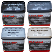 An image of five tubs of EasyJoint Select in each of the colours. Carbon, Jet Black, Platinum, Tungsten