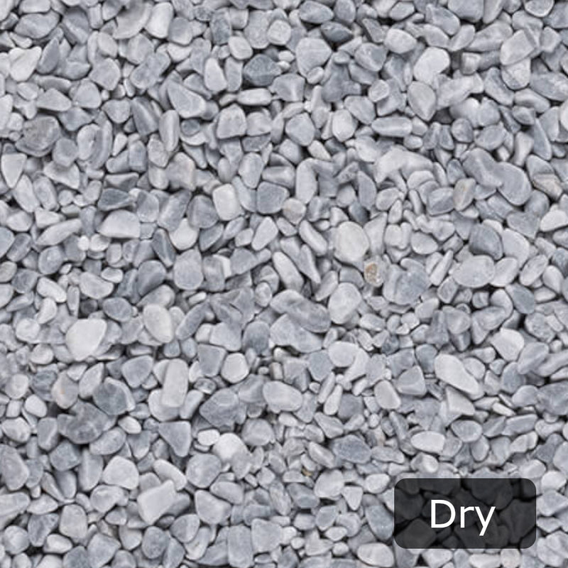 An image showing Azzur Blue Marble Stone Aggregate Chippings when Dry