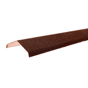 An image showing a Britmet Angle Roof Ridge in the colour Rustic Terracotta