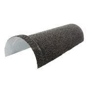 An image showing a Britmet Barrel Roof Ridge in the colour Titanium Grey