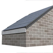 An image of a Britmet LiteSlate S Continuous Verge that what it looks like on the edge of a roof.