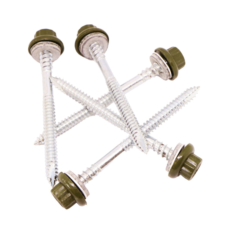 An image showing Britmet Fixing Main Screws for the Pantile 2000 range in the colour Sage Green
