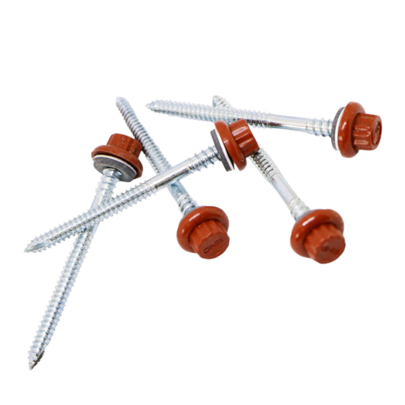 An image showing Britmet Fixing Main Screws for the Pantile 2000 range in the colour Terracotta