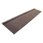 An image of a Britmet Lightweight Metal Roof Shingle in Bramble Brown