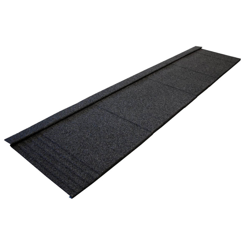 An image of a Britmet Lightweight Metal Roof Shingle in Raven