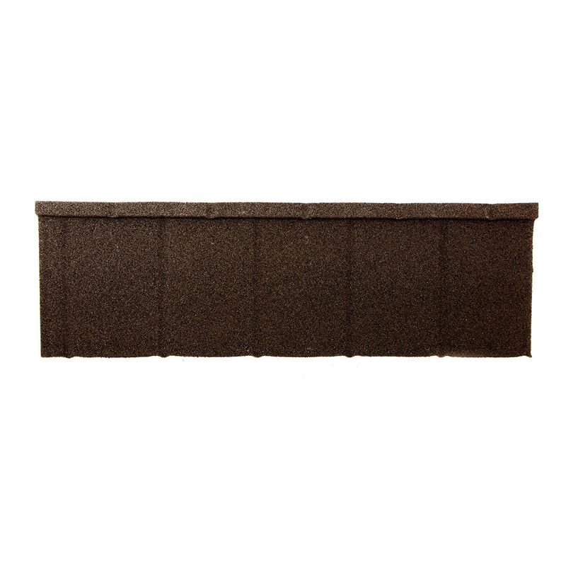 A Britmet Lightweight Metal Roof Slate 2000 in the colour Bramble Brown