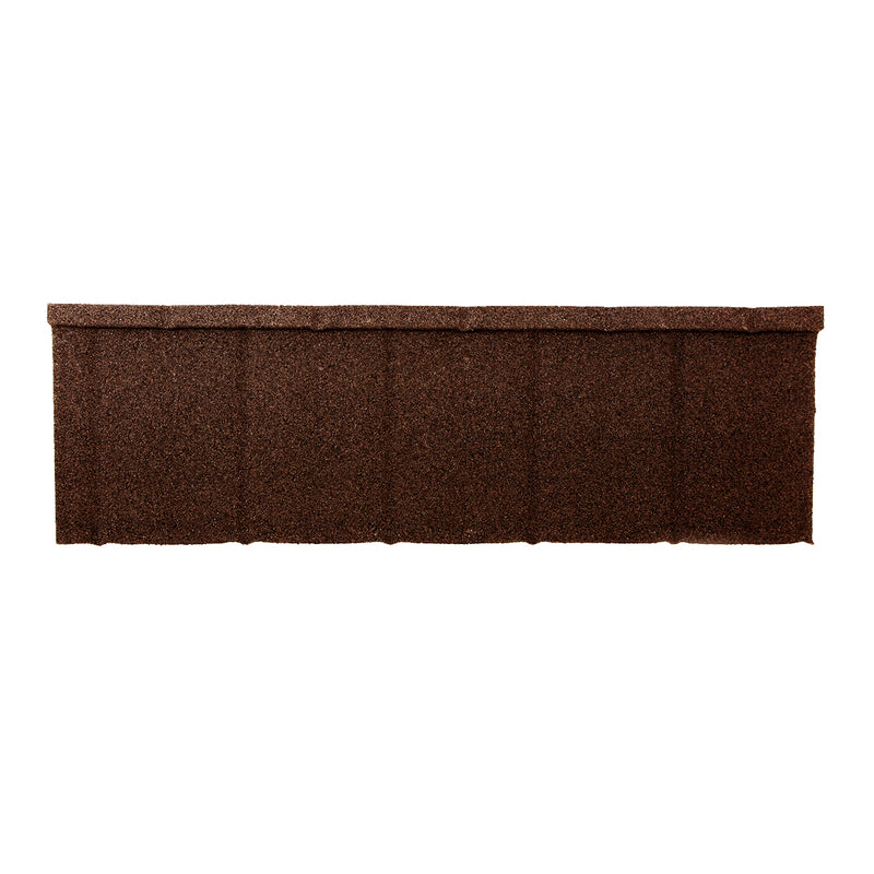 A Britmet Lightweight Metal Roof Slate 2000 in the colour Rustic Brown