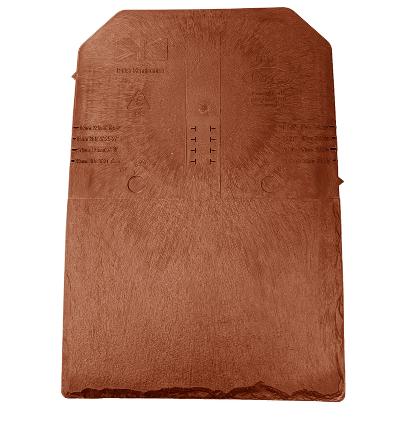 An image of a Britmet LiteSlate Roof Tile in the colour Sunset