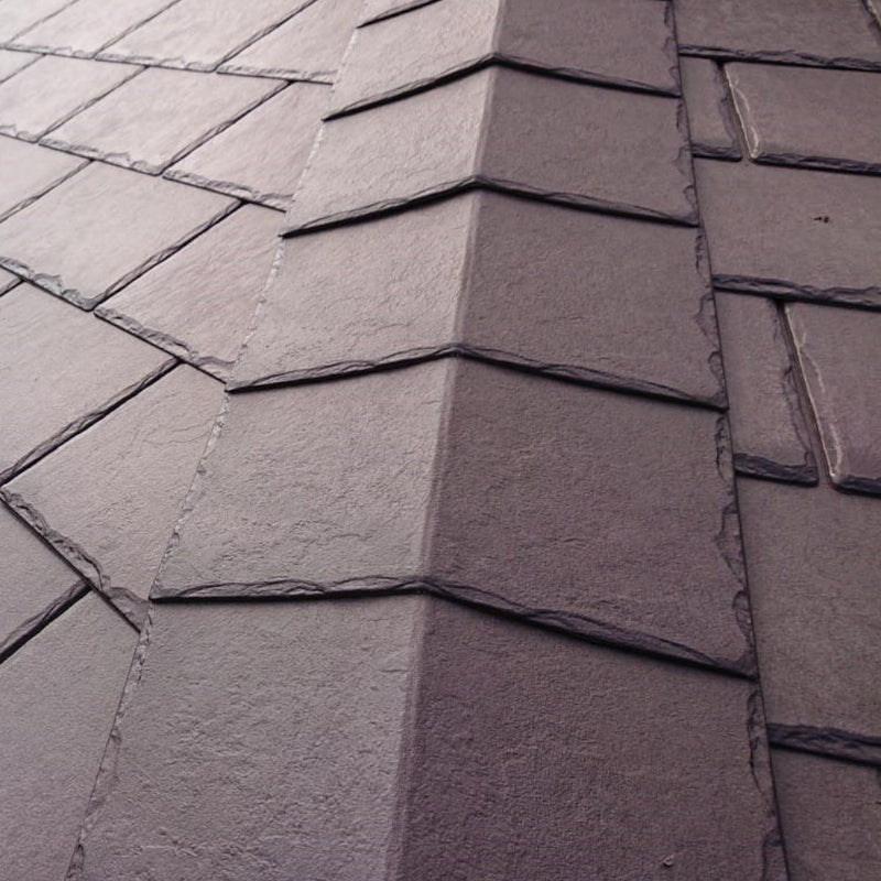 An image of a Britmet Liteslate Conservatory Roof With Ridge tiles fitted Amethyst