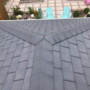 An image of a Britmet Liteslate Conservatory Roof With Ridge tiles fitted Amethyst