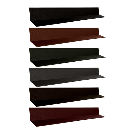 An image of the different colours of the Pantile 2000 Roof Valley. They are Antique Red Charcoal, Mid Grey, Sage Green, Terracotta and Tudor Brown