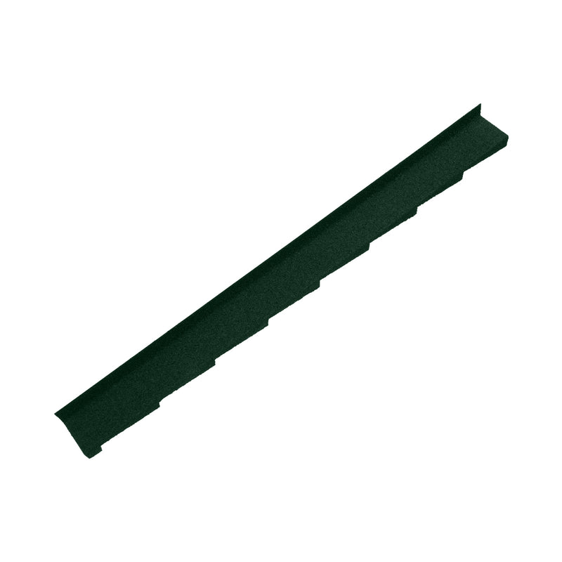 An image showing a Britmet Plaintile Roof Side Wall Left Hand strip in the colour Tartan Green