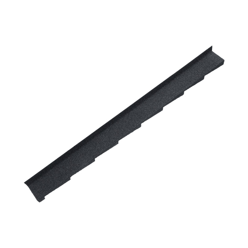 An image showing a Britmet Plaintile Roof Side Wall Left Hand strip in the colour Titanium Grey