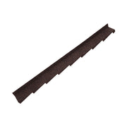 An image showing a Britmet Plaintile Roof Side Wall Right Hand strip in the colour Rustic Brown