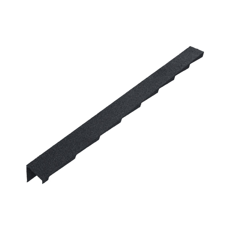 An image showing a Britmet Plaintile Roof Verge Left Hand in the colour Titanium Grey