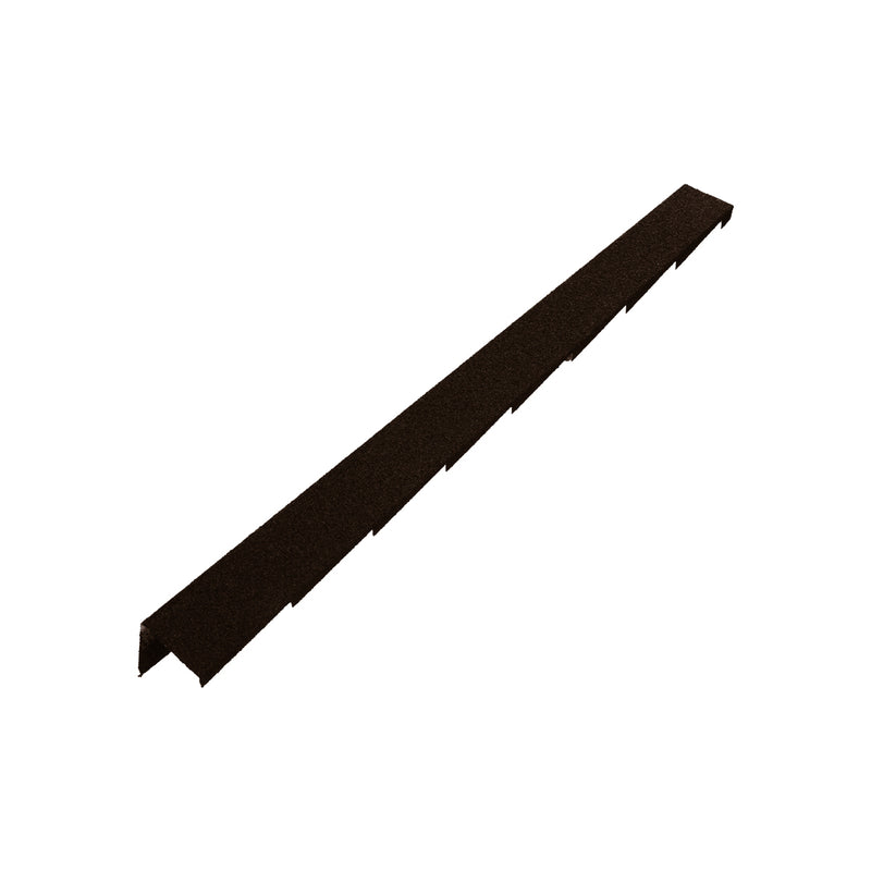 An image showing a Britmet Plaintile Roof Verge Right Hand in the colour Bramble Brown