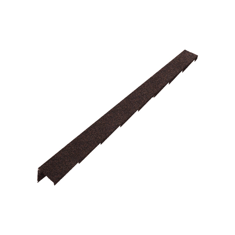 An image showing a Britmet Plaintile Roof Verge Right Hand in the colour Rustic Brown