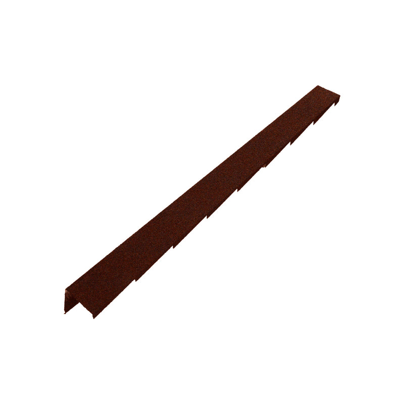 An image showing a Britmet Plaintile Roof Verge Right Hand in the colour Rustic Terracotta