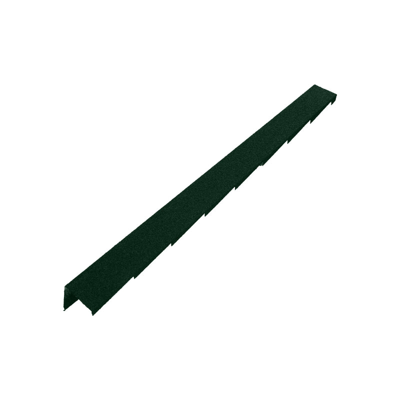 An image showing a Britmet Plaintile Roof Verge Right Hand in the colour Tartan Green
