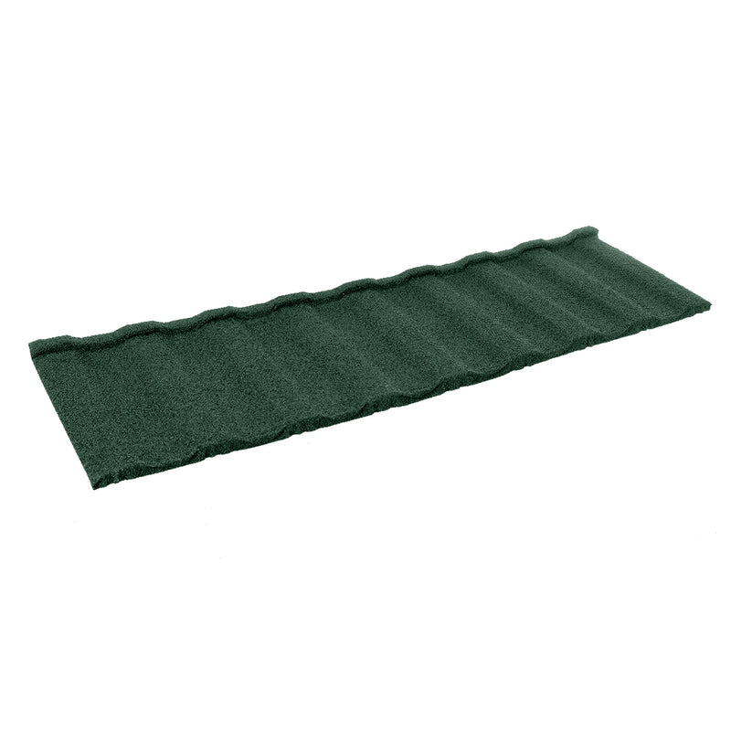 An image of a Britmet Profile 49 Roof Shingles strip in the colour Tartan Green