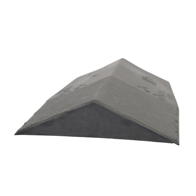 An image of a Britmet Roof Ridge End Cap in the colour Slate Grey