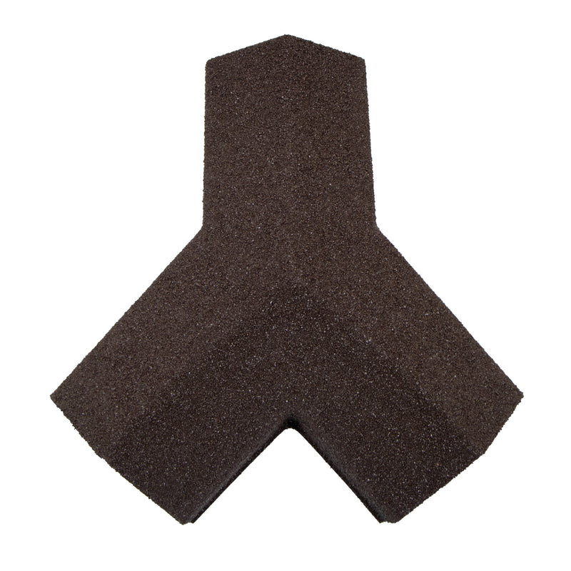 An image showing a Britmet Roof Shingle 3 Way Top Cap in the colour Bramble Brown