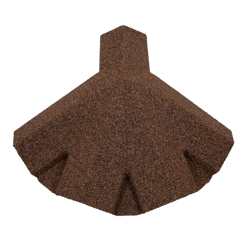 An image showing a Britmet Roof Shingle 5 Way Top Cap in the colour Rustic Brown