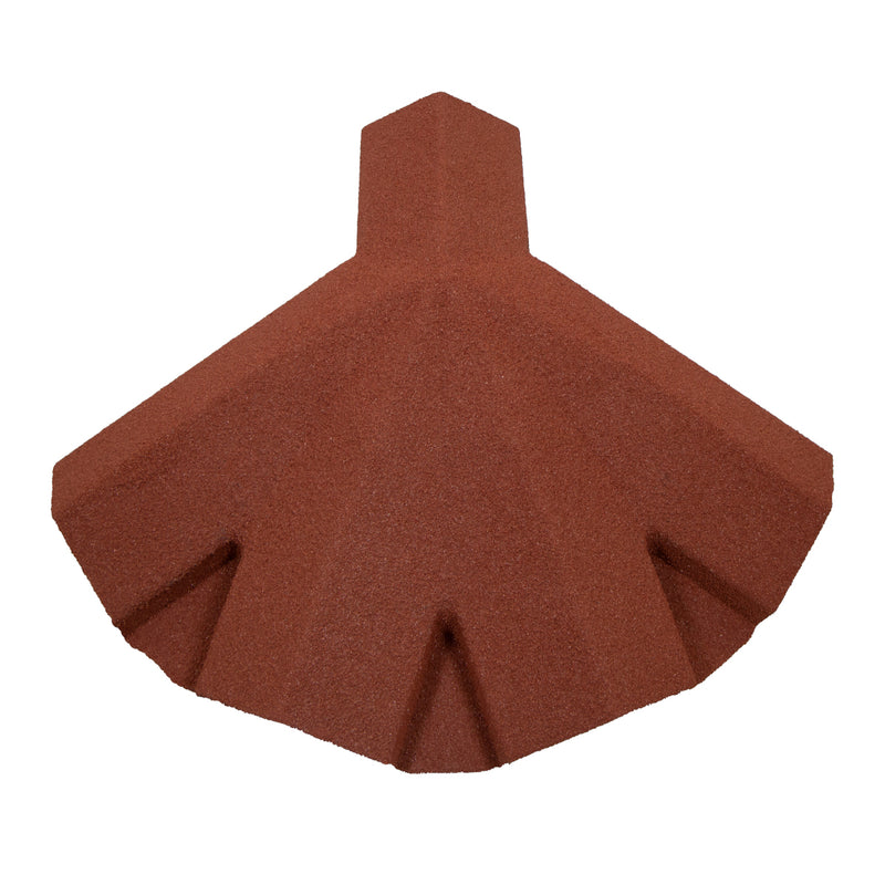 An image showing a Britmet Roof Shingle 5 Way Top Cap in the colour Rustic Red